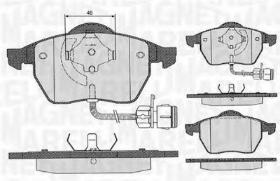 MAGNETI MARELLI 363916060130 -  Комплект тормозных колодок, дисковый тормоз